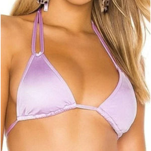 New Seafolly Womens 4 XS Shine On Slide Tri Lilac Bikini Top